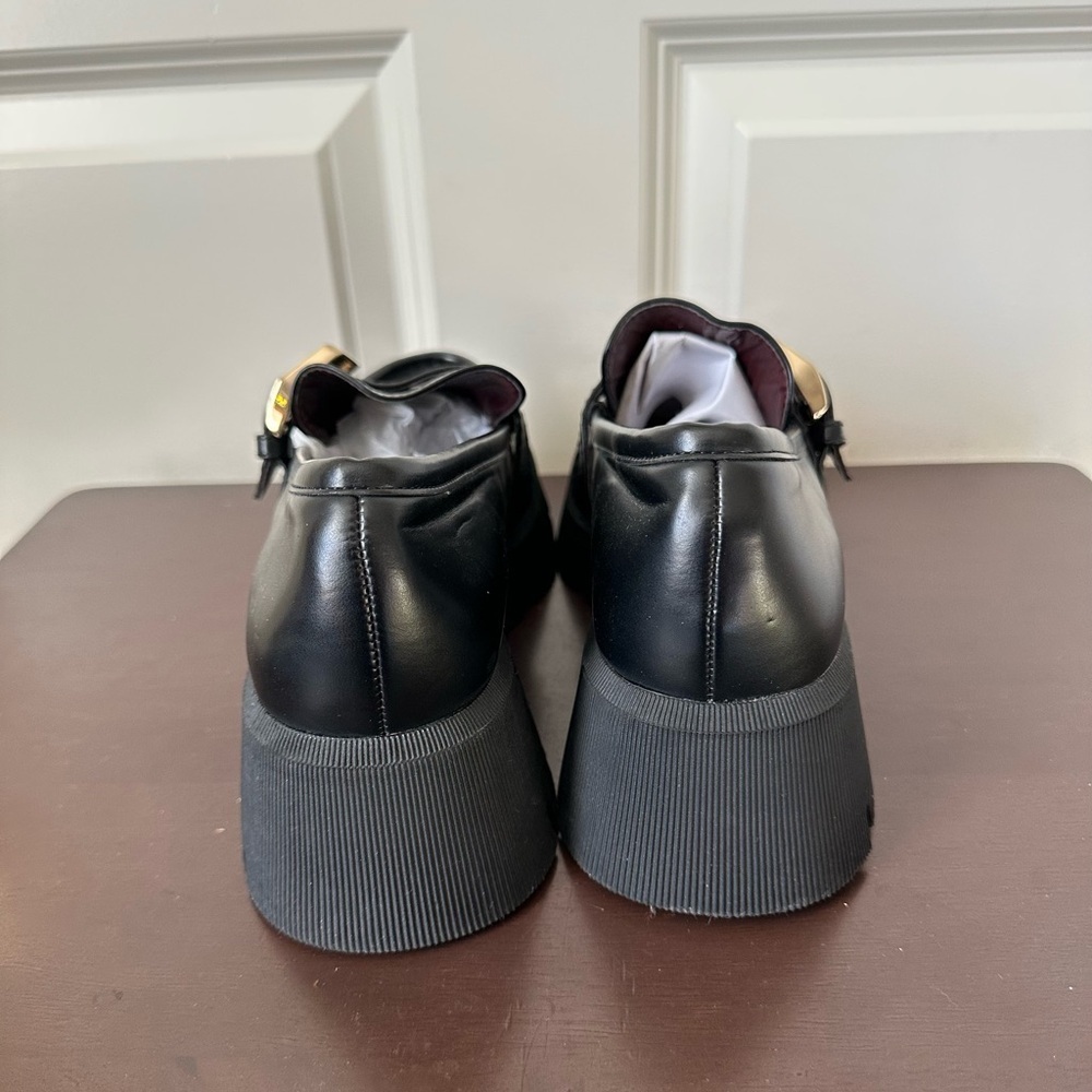 Zara Chunky Black Penny Loafers Size 8.5 (39) - Picture 3 of 7